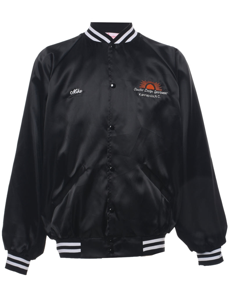 Black Nylon Bomber Jacket - XL