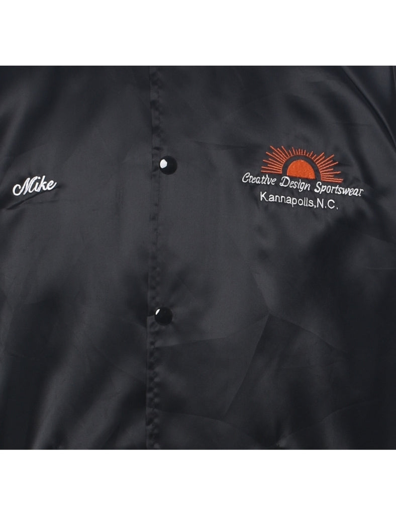 Black Nylon Bomber Jacket - XL