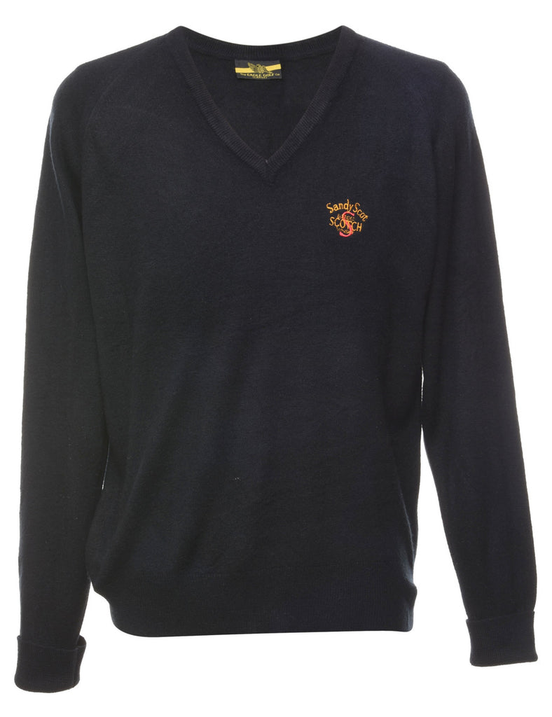 Black Raglan Sleeve Jumper - L