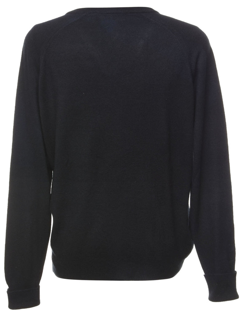 Black Raglan Sleeve Jumper - L