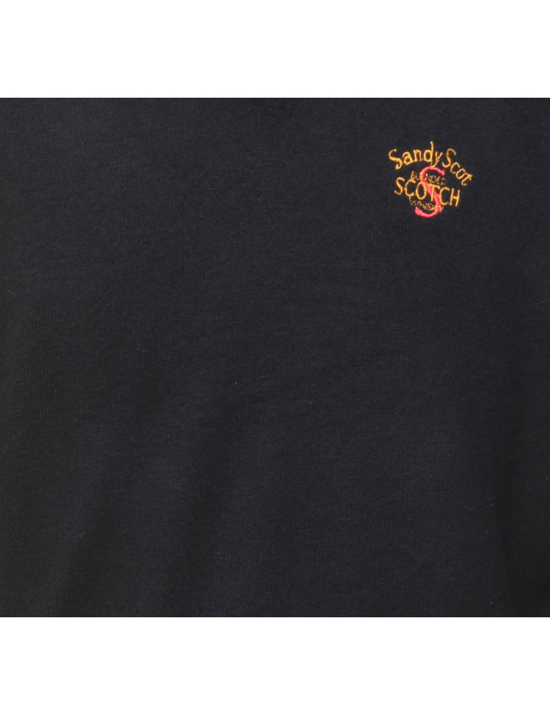 Black Raglan Sleeve Jumper - L