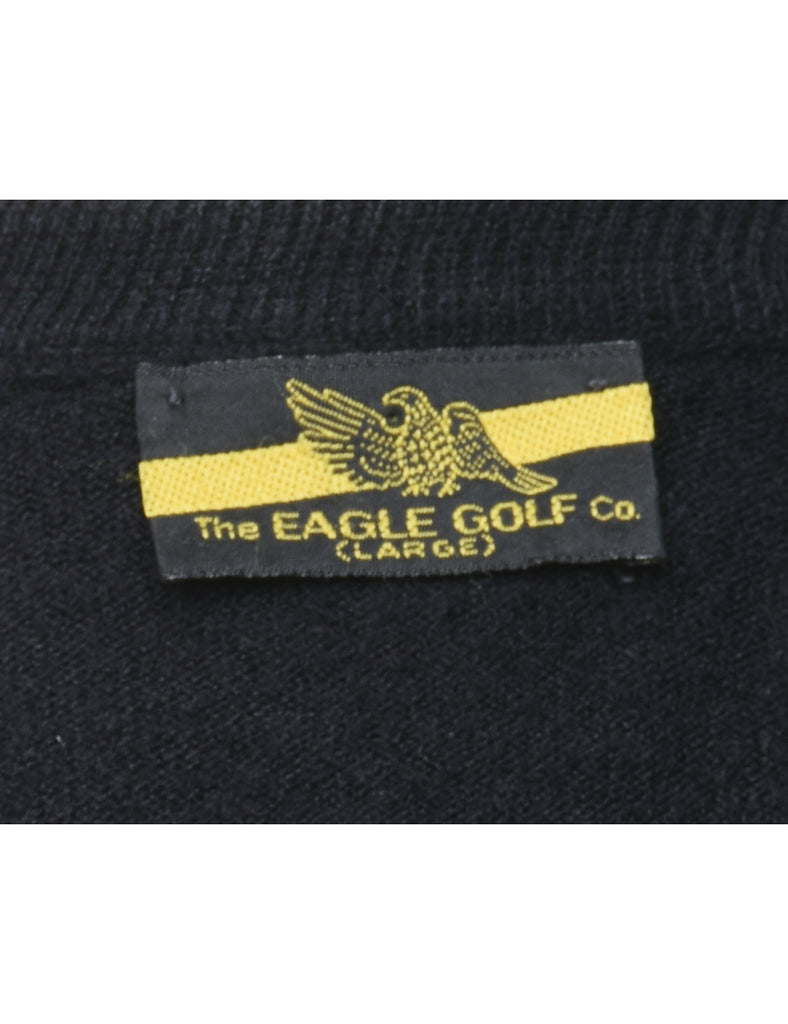 Black Raglan Sleeve Jumper - L