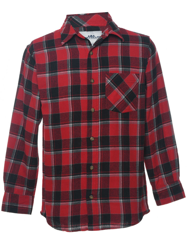 Black & Red 1990s Flannel Shirt - S