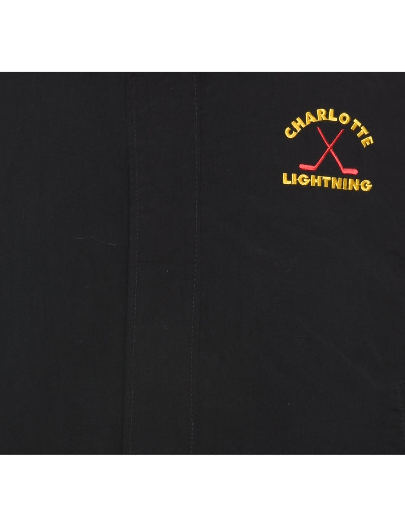 Black, Red & Yellow Lightning Hockey Nylon Jacket - XL