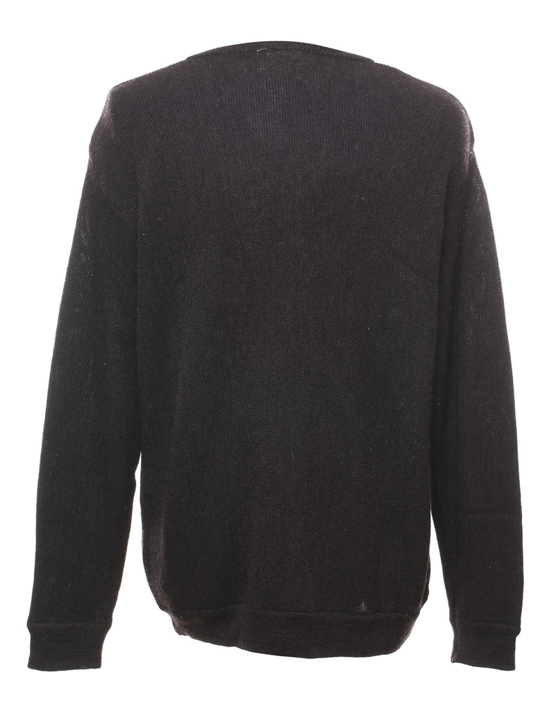 Black Striped Jumper - L