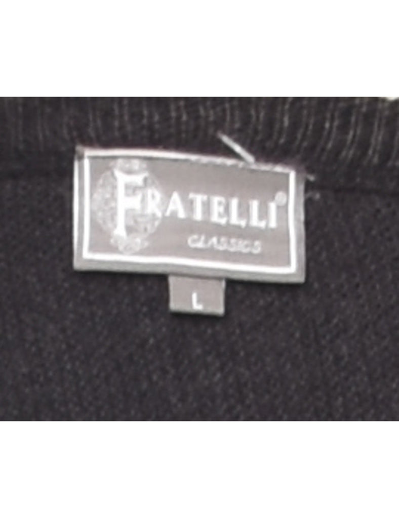 Black Striped Jumper - L