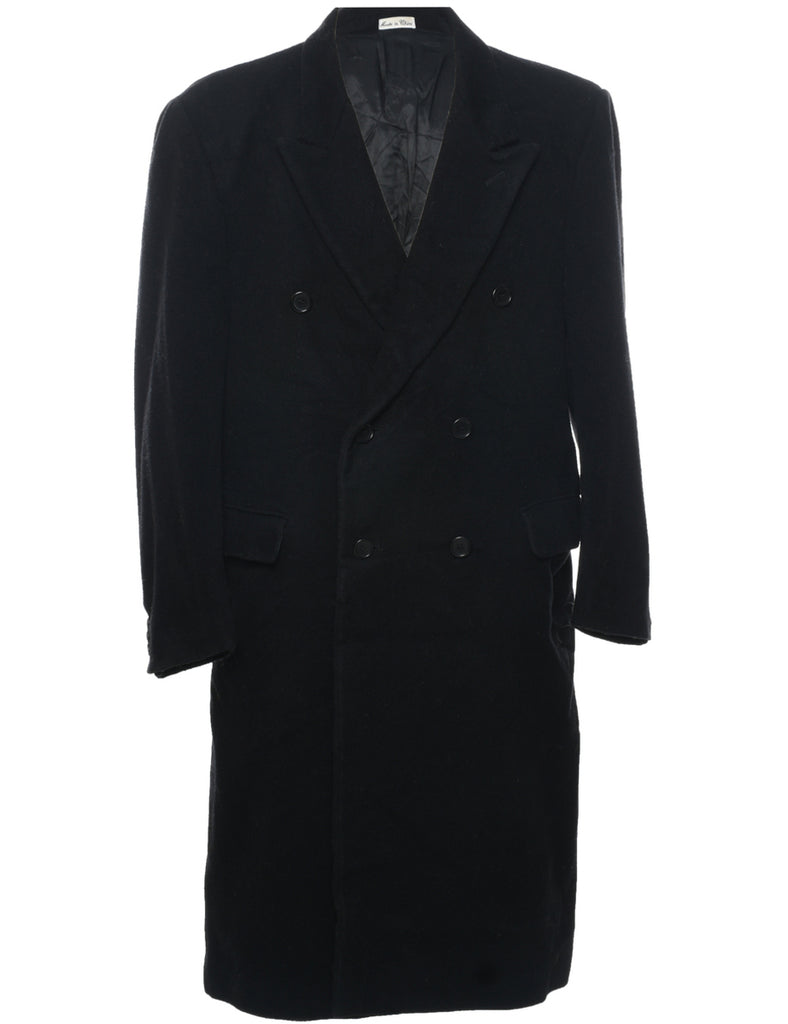 Black Wool Coat - L