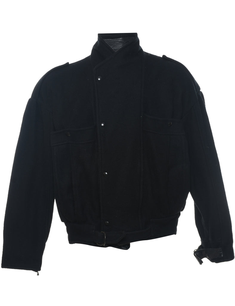 Black Wool Jacket - L