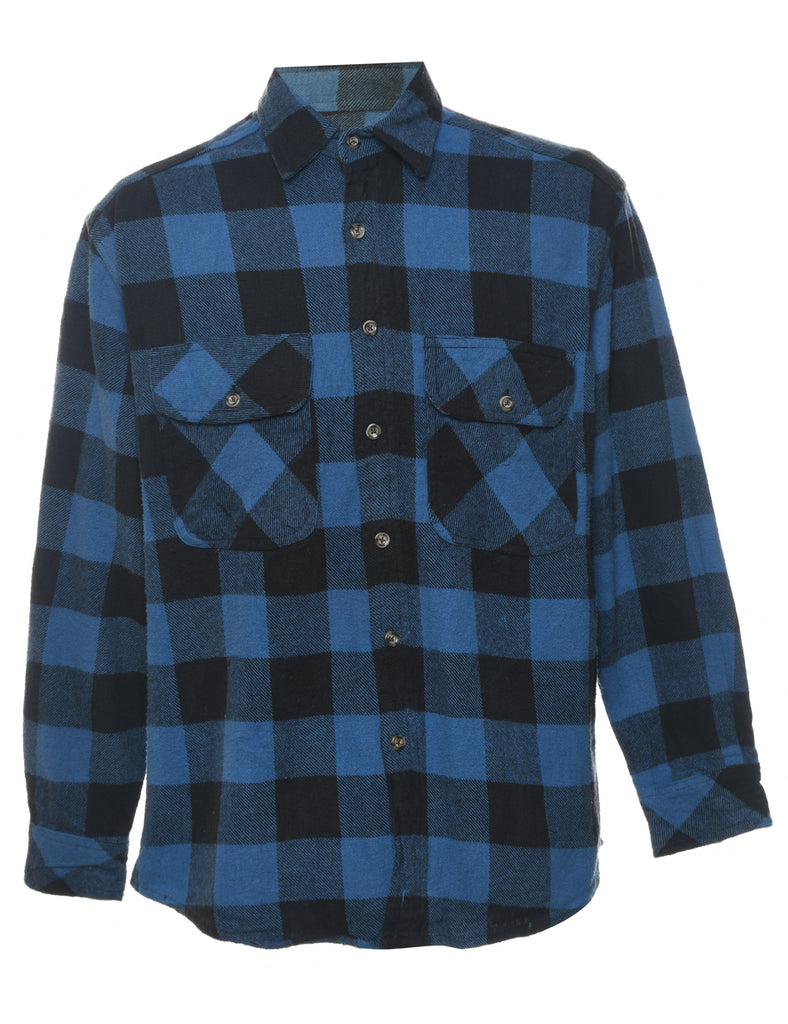 Blue & Black Buffalo Check Shirt - L