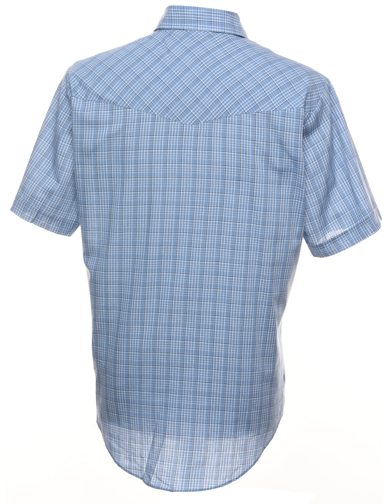 Blue Checked Short-Sleeve Shirt - M