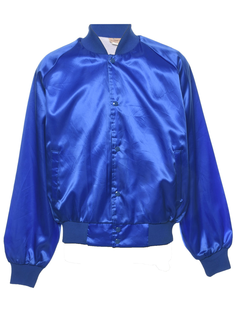 Blue Nylon Bomber Jacket - XL