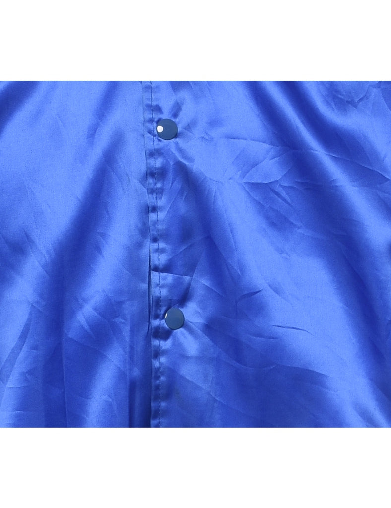 Blue Nylon Bomber Jacket - XL