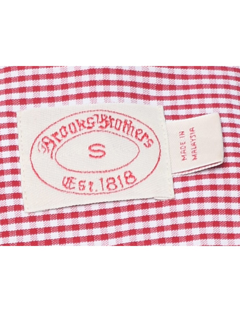 Brooks Brothers Checked Red & White Shirt - S