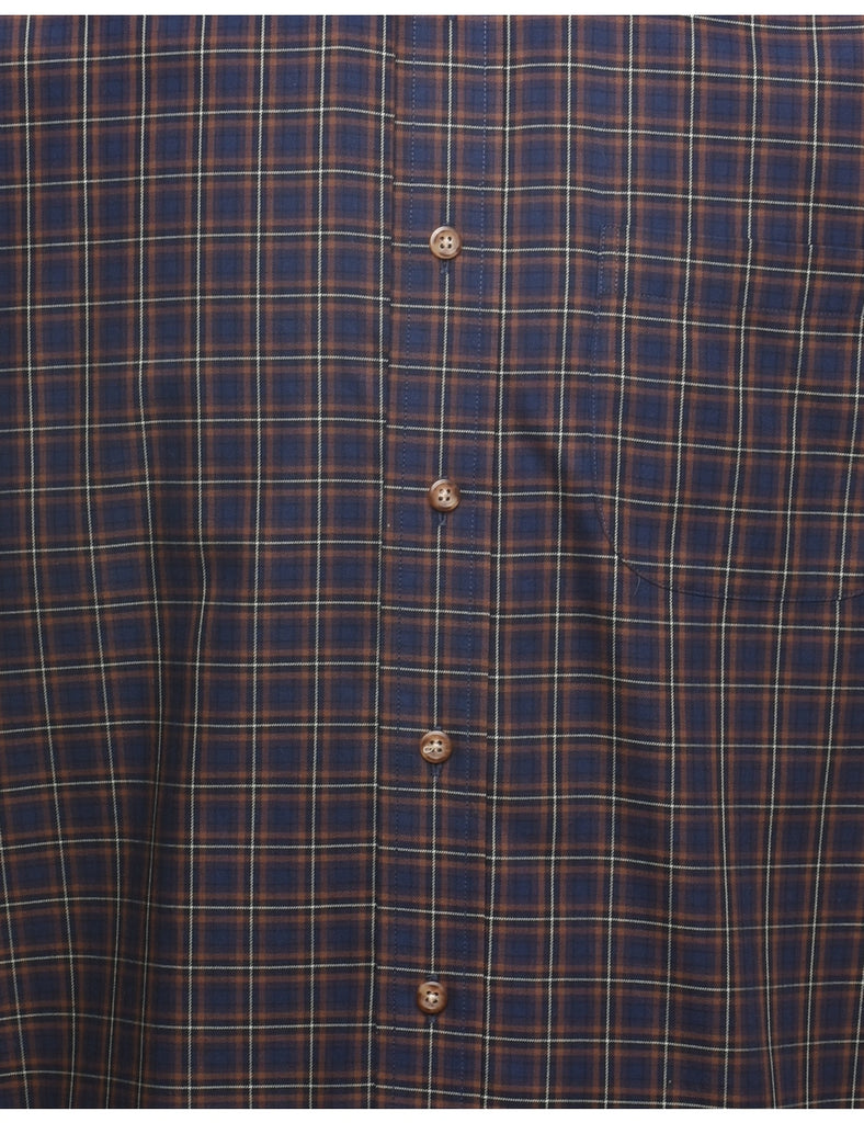 Brooks Brothers Navy Checked Shirt - XL