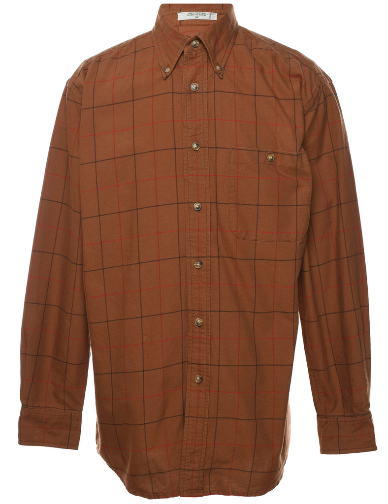 Brown Checked Shirt - M