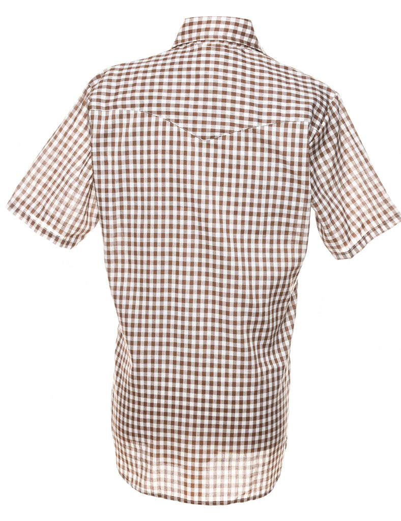 Brown Checked Shirt - M