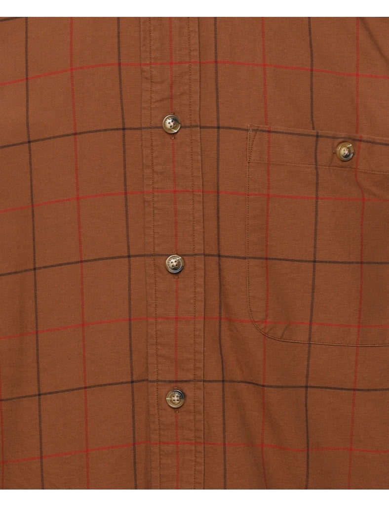 Brown Checked Shirt - M