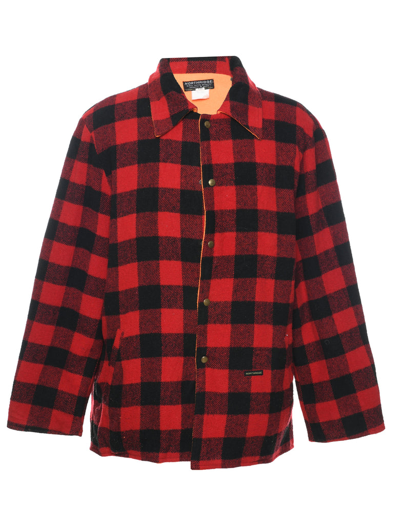 Buffalo Check Wool Coat - XL