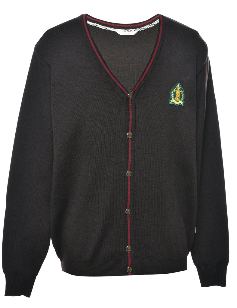 Button Front Dark Brown Cardigan - M