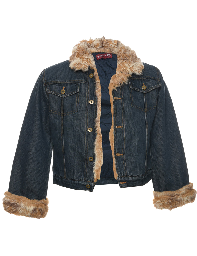 Button Front Denim Jacket - M