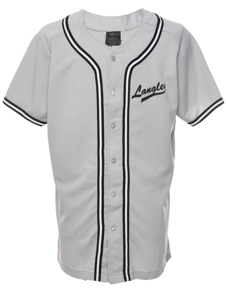 Button Front Langley Printed T-shirt - L