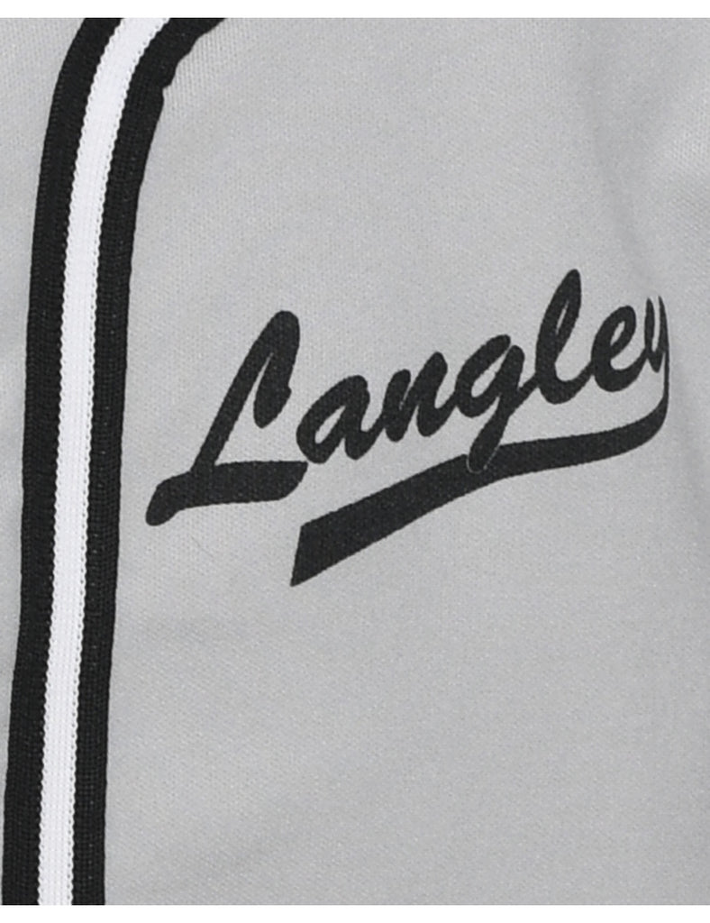 Button Front Langley Printed T-shirt - L