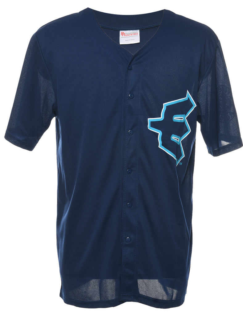 Button Front Printed T-shirt - L