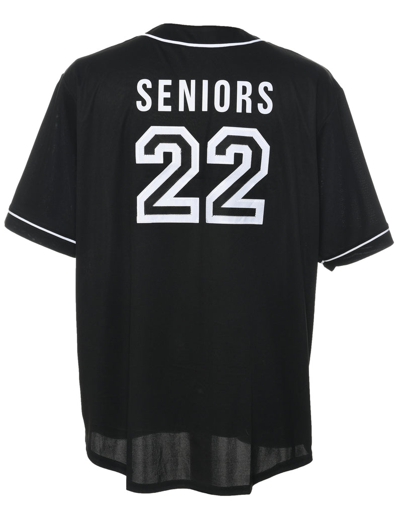 Button Front Printed T-shirt - L