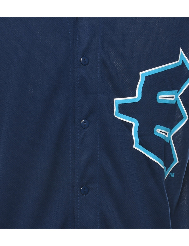 Button Front Printed T-shirt - L