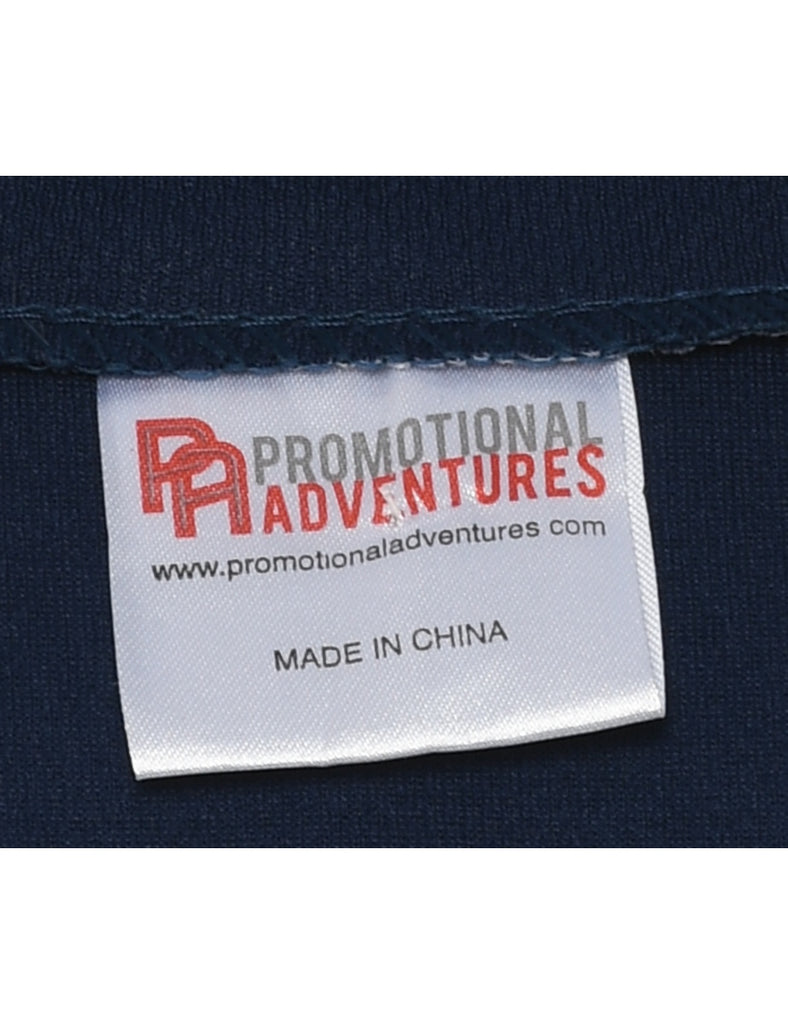 Button Front Printed T-shirt - L