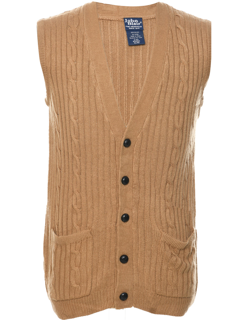 Button Through Sweater Vest - S