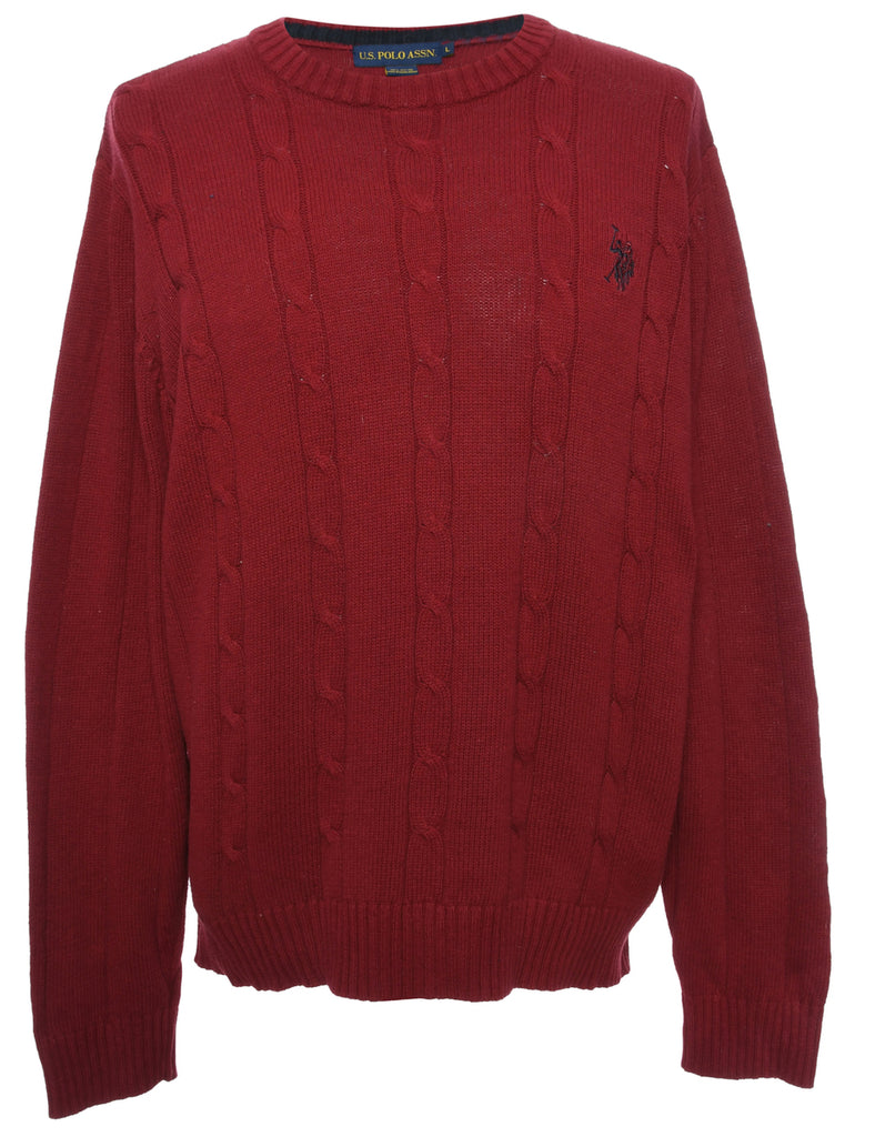 Cable Knit Jumper - L