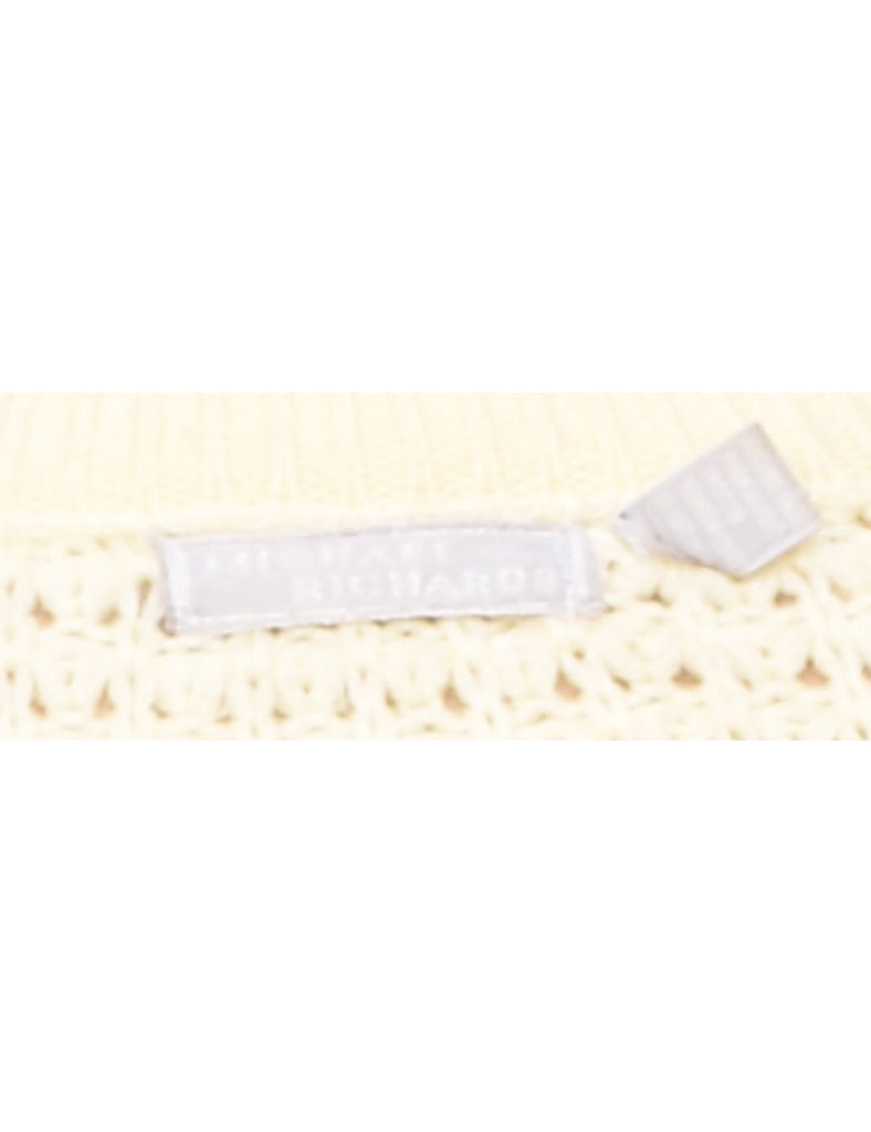 Cable Knit Off White Jumper - M