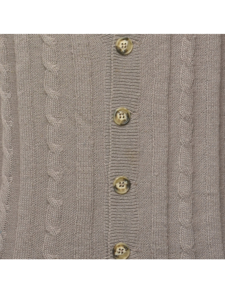 Cable Knit Sweater Vest - L