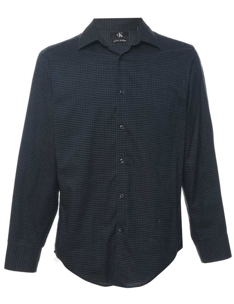 Calvin Klein Checked Navy & White Shirt - M