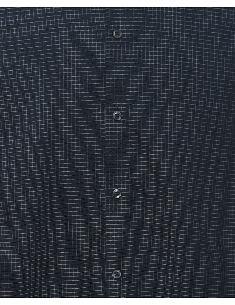 Calvin Klein Checked Navy & White Shirt - M