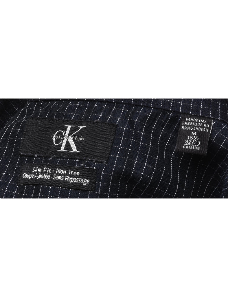 Calvin Klein Checked Navy & White Shirt - M