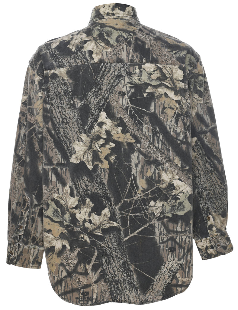 Camouflage Print Denim Shirt - M