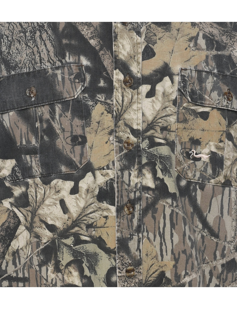 Camouflage Print Denim Shirt - M