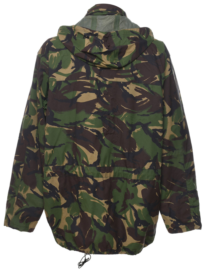 Camouflage Print Military Jacket - L