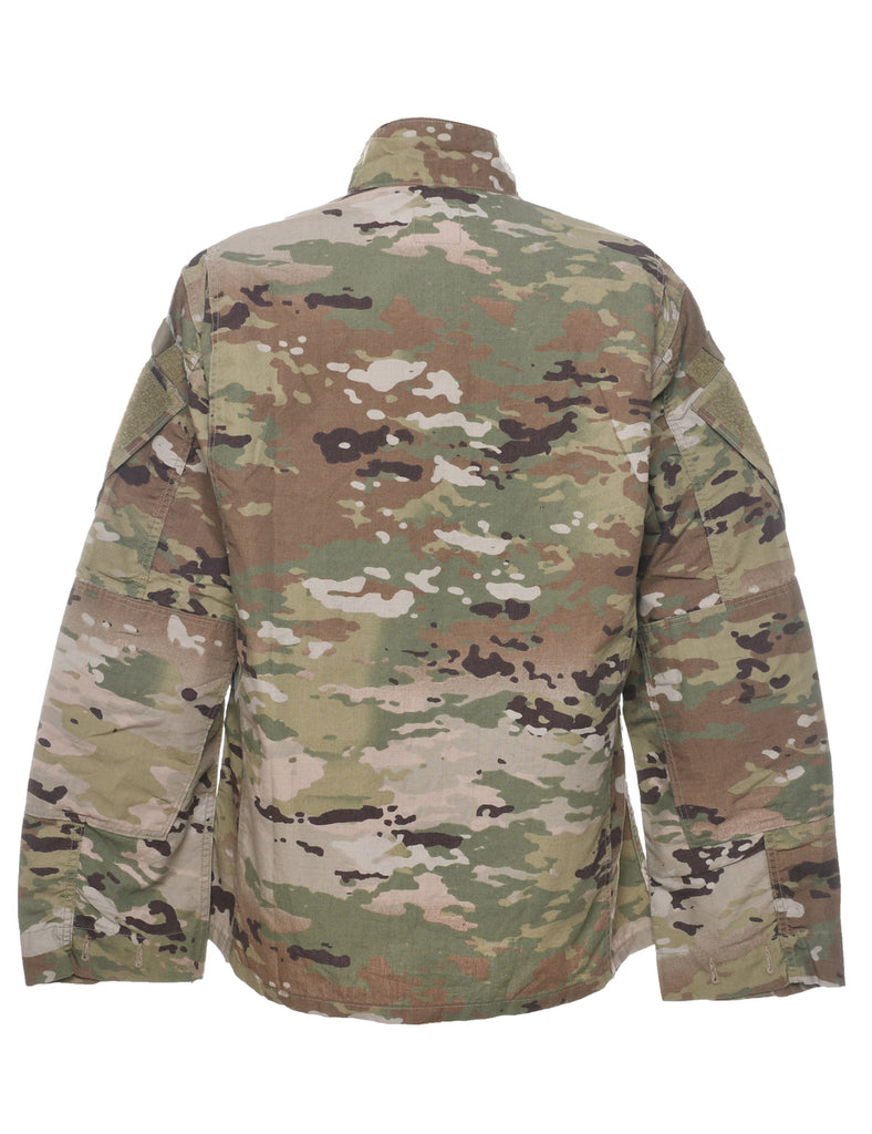 Camouflage Print Military Jacket - M