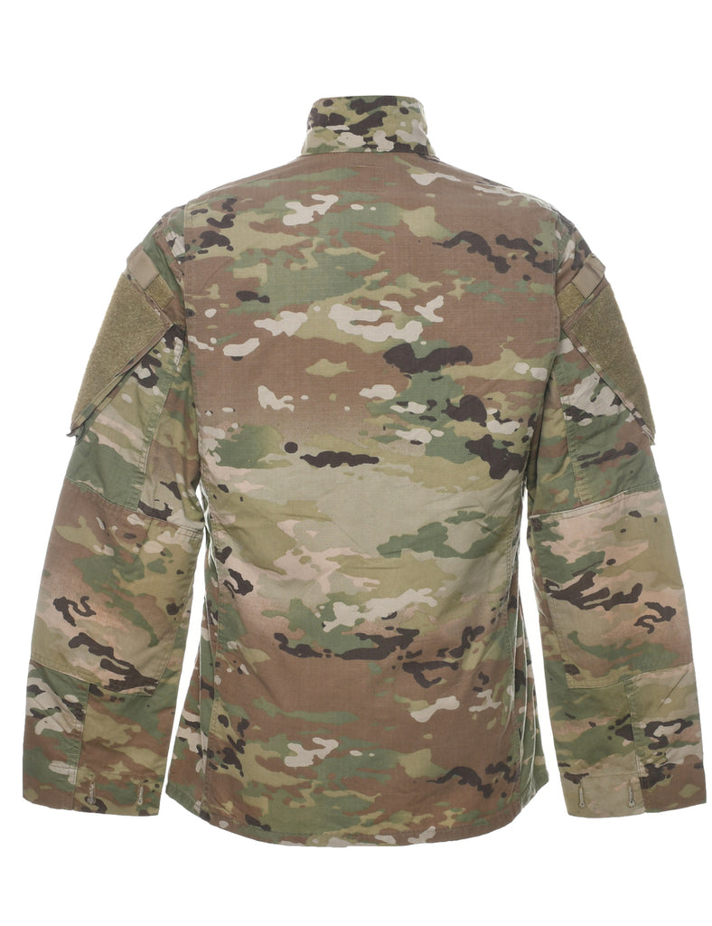 Camouflage Print Military Jacket - L