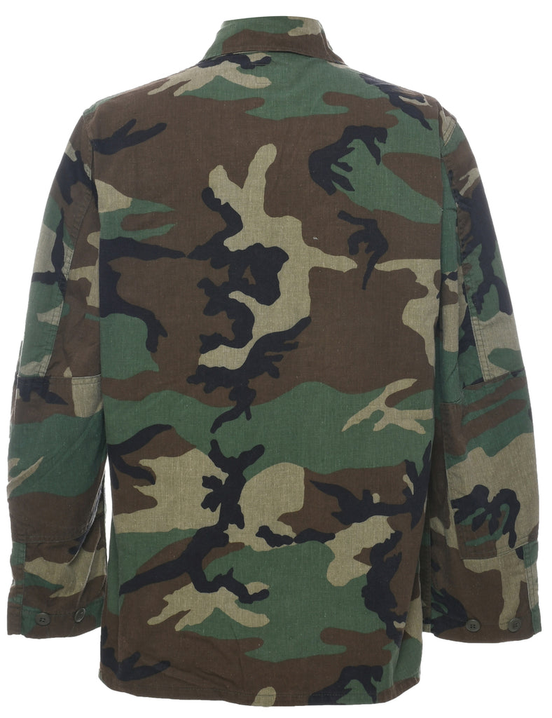 Camouflage Print Military Jacket - M