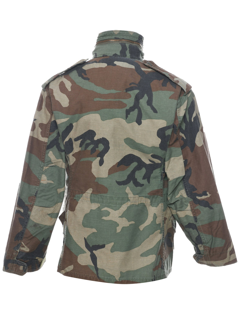 Camouflage Print Military Jacket - XS