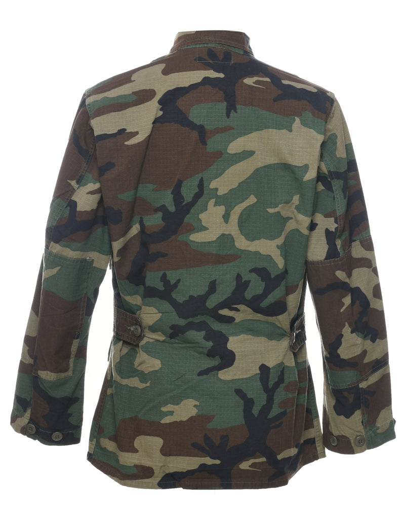 Camouflage Print Military Jacket - XS