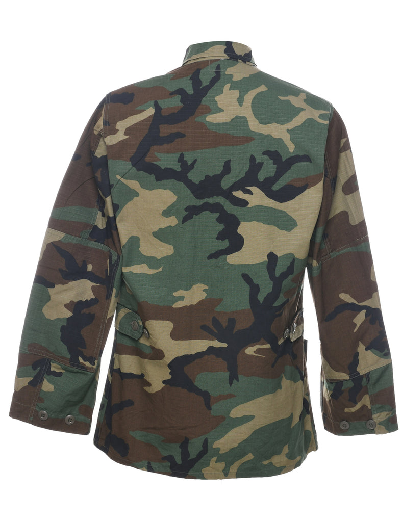 Camouflage Print Military Jacket - XS