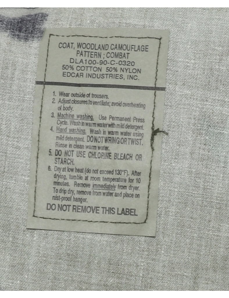 Camouflage Print Military Jacket - M