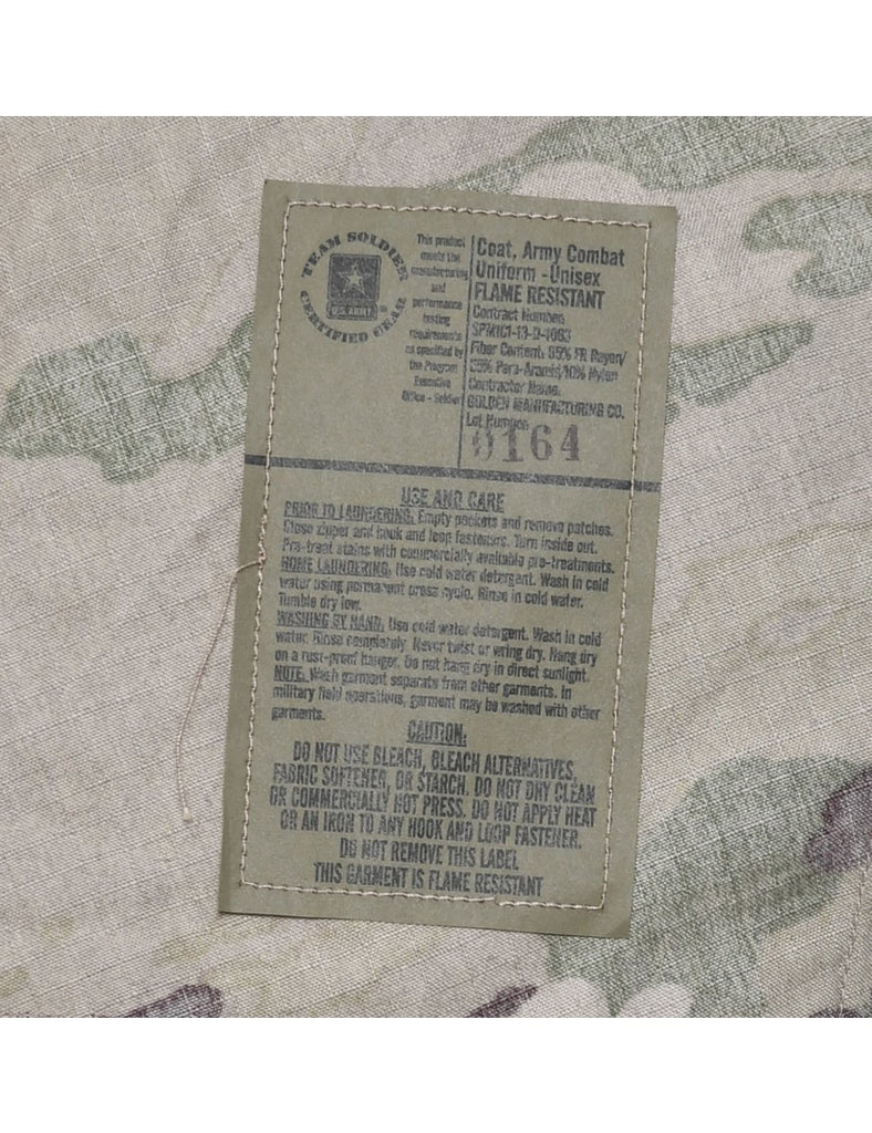 Camouflage Print Military Jacket - M