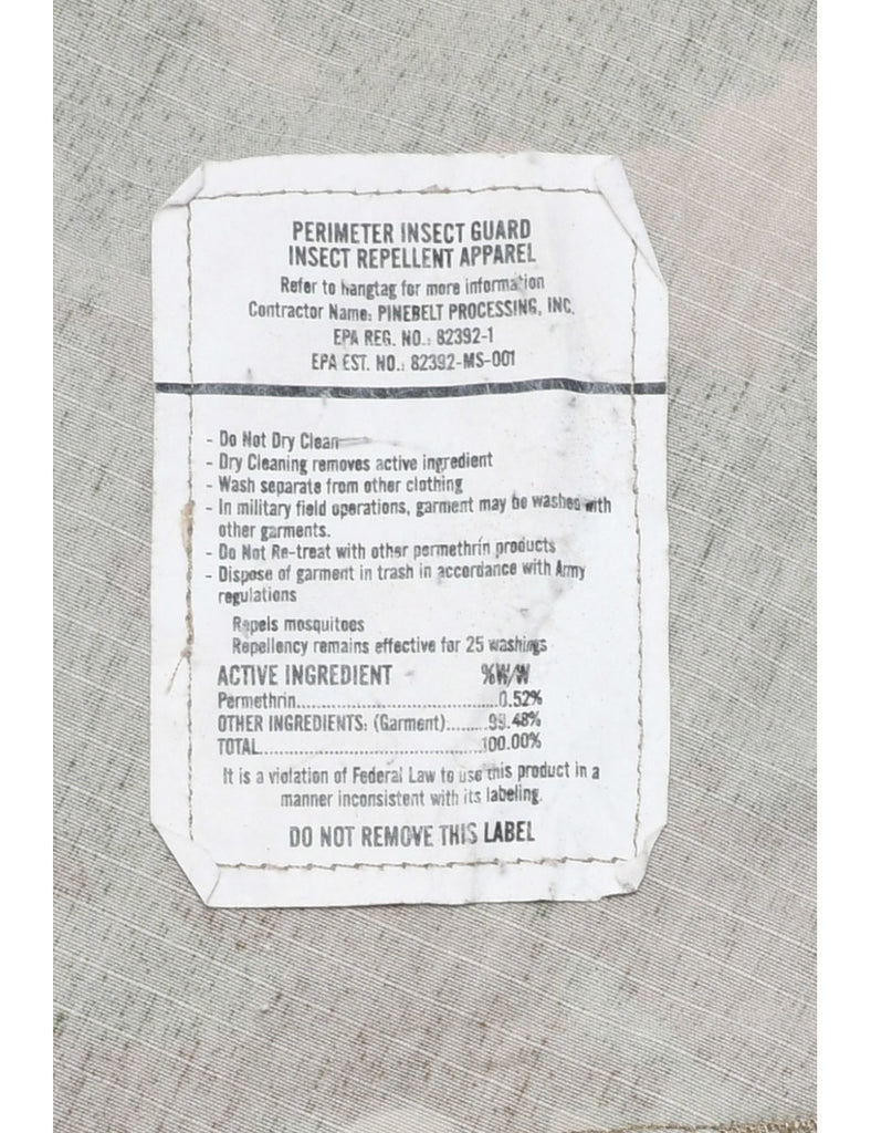 Camouflage Print Military Jacket - L