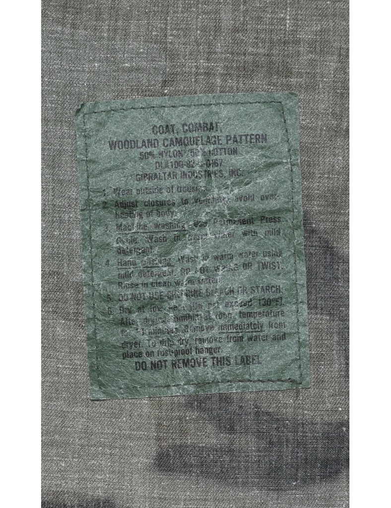 Camouflage Print Military Jacket - M